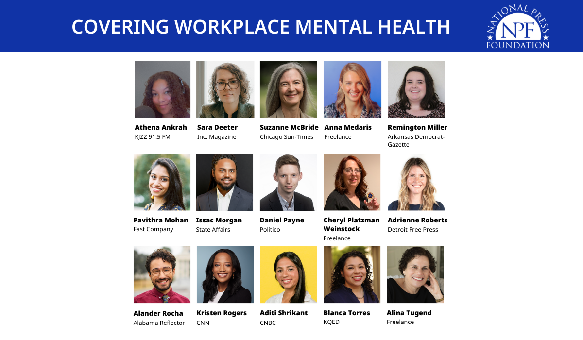 National Press Foundation announces 15 journalists selected for Workplace Mental Health Fellowship